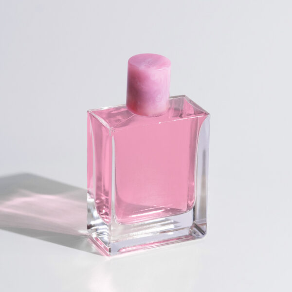 pink square perfume bottle