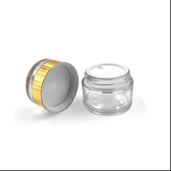 clear glass cosmetic jars