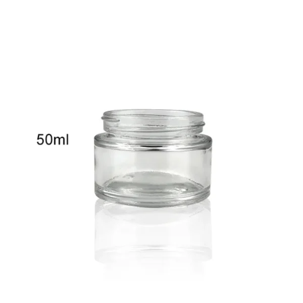 clear glass cosmetic jars