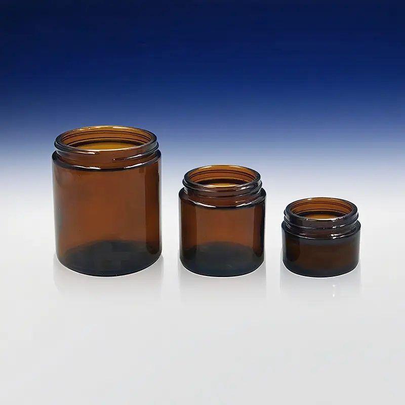 amber cosmetic jars