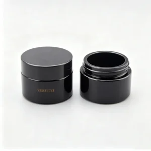 bulk black glass cosmetic jars