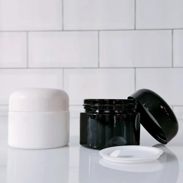 glass cosmetic jars with lids