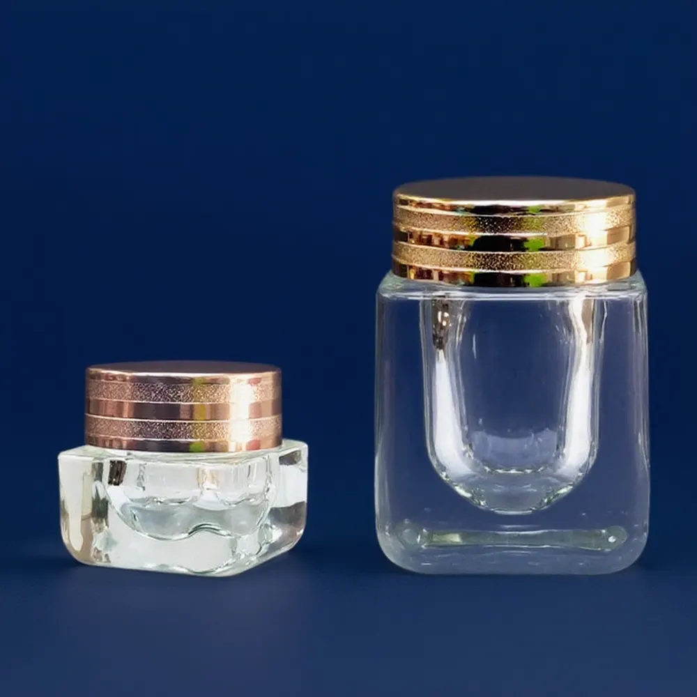 luxury glass cosmetic jars