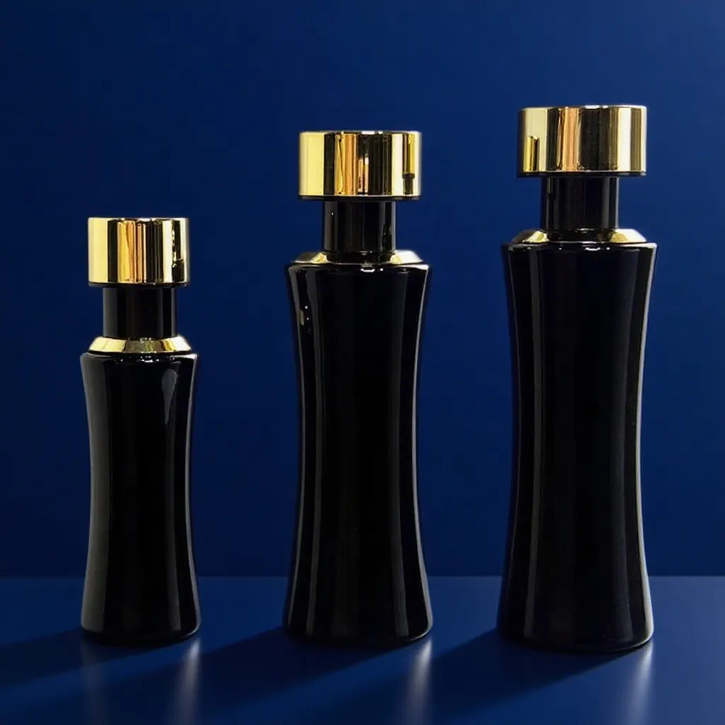 luxury skincare packaging, cosmetic bottles glass