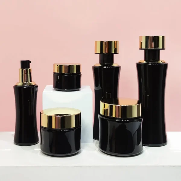 luxury skincare packaging, cosmetic bottles glass