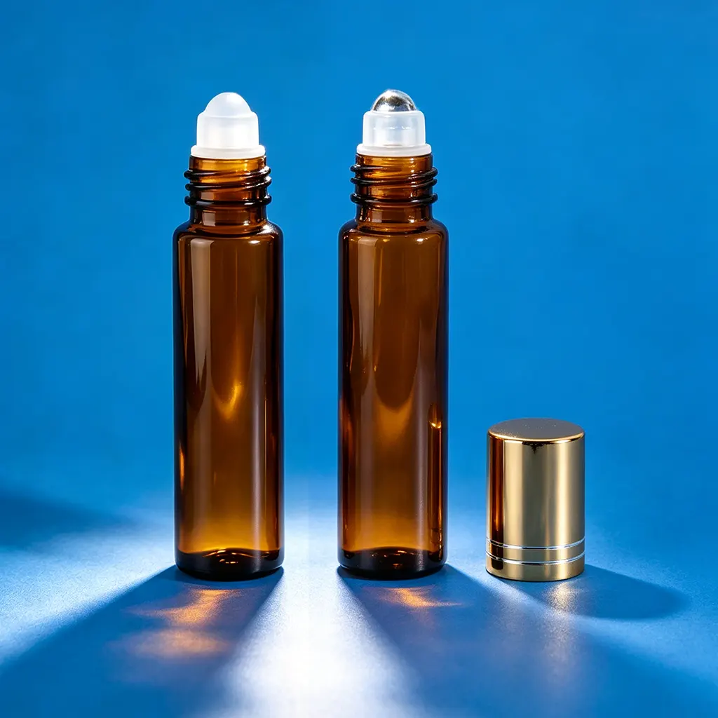 10ml amber roll on glass bottles