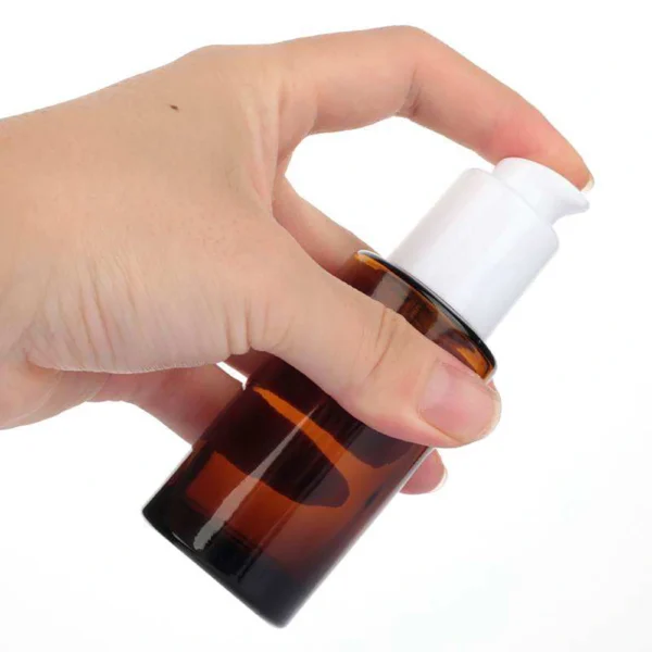 amber glass pump bottles