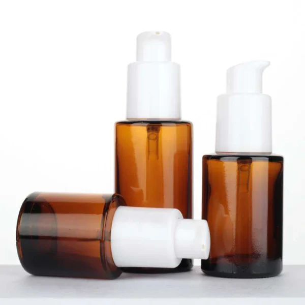 amber glass pump bottles