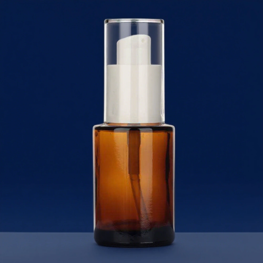 amber glass pump bottles