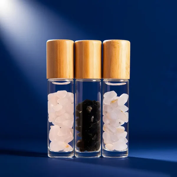 clear glass roller bottles