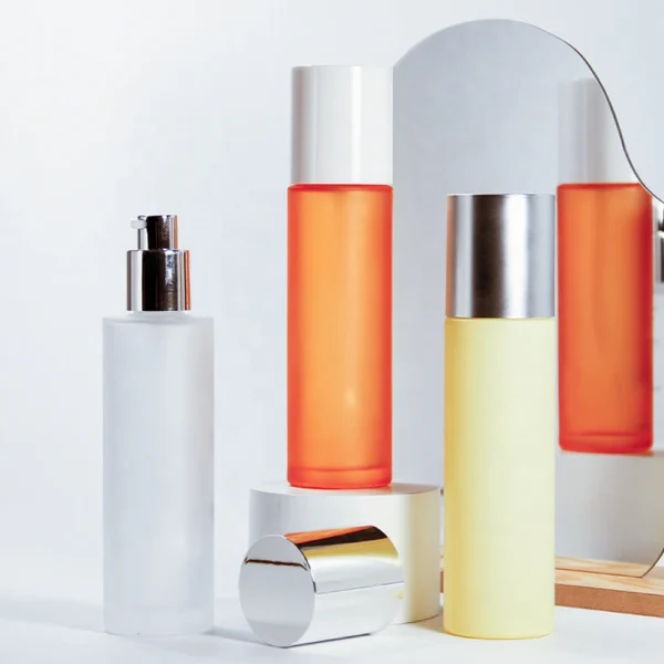 glass bottle with pump