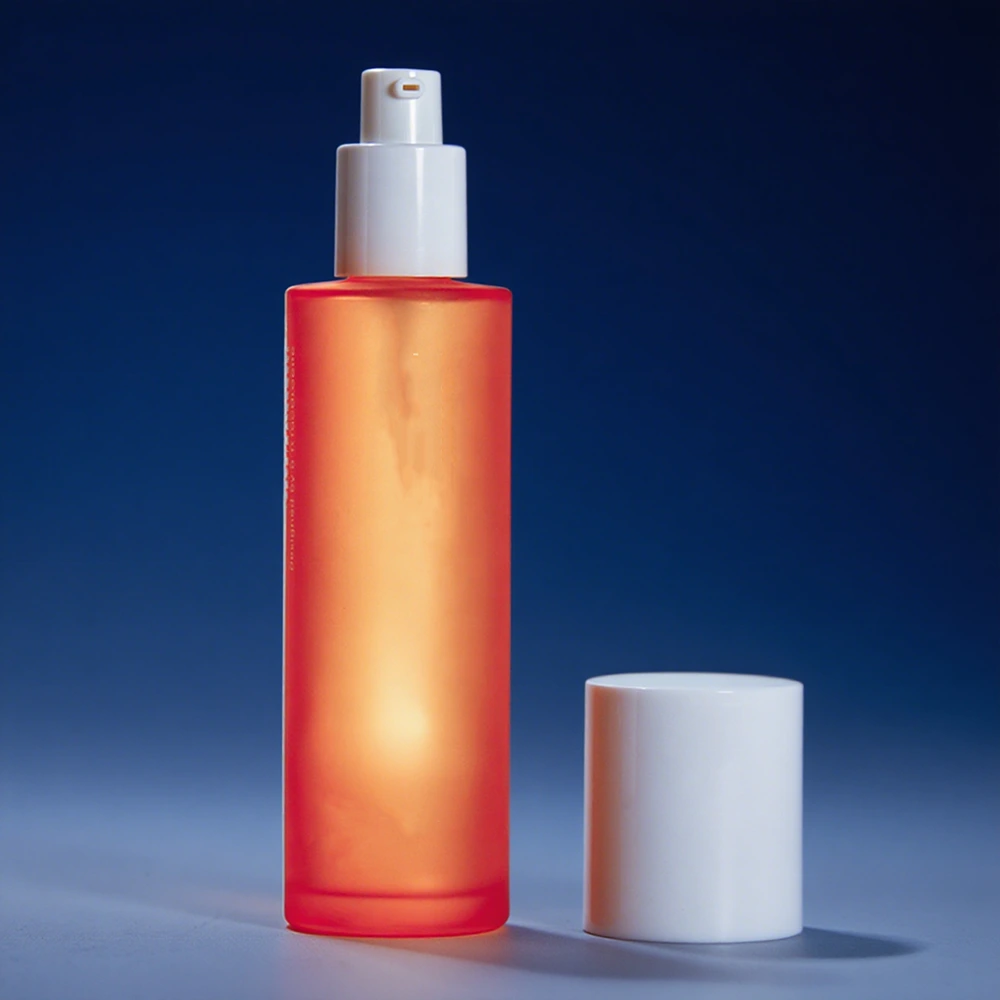 glass bottle with pump