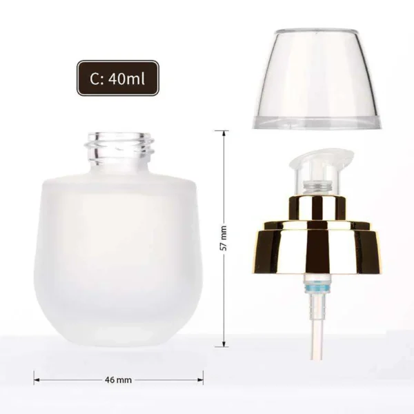 glass bottles with pumps