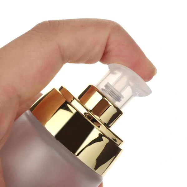 glass bottles with pumps