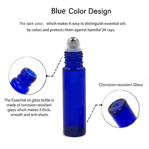 10ml glass roll on bottles with caps