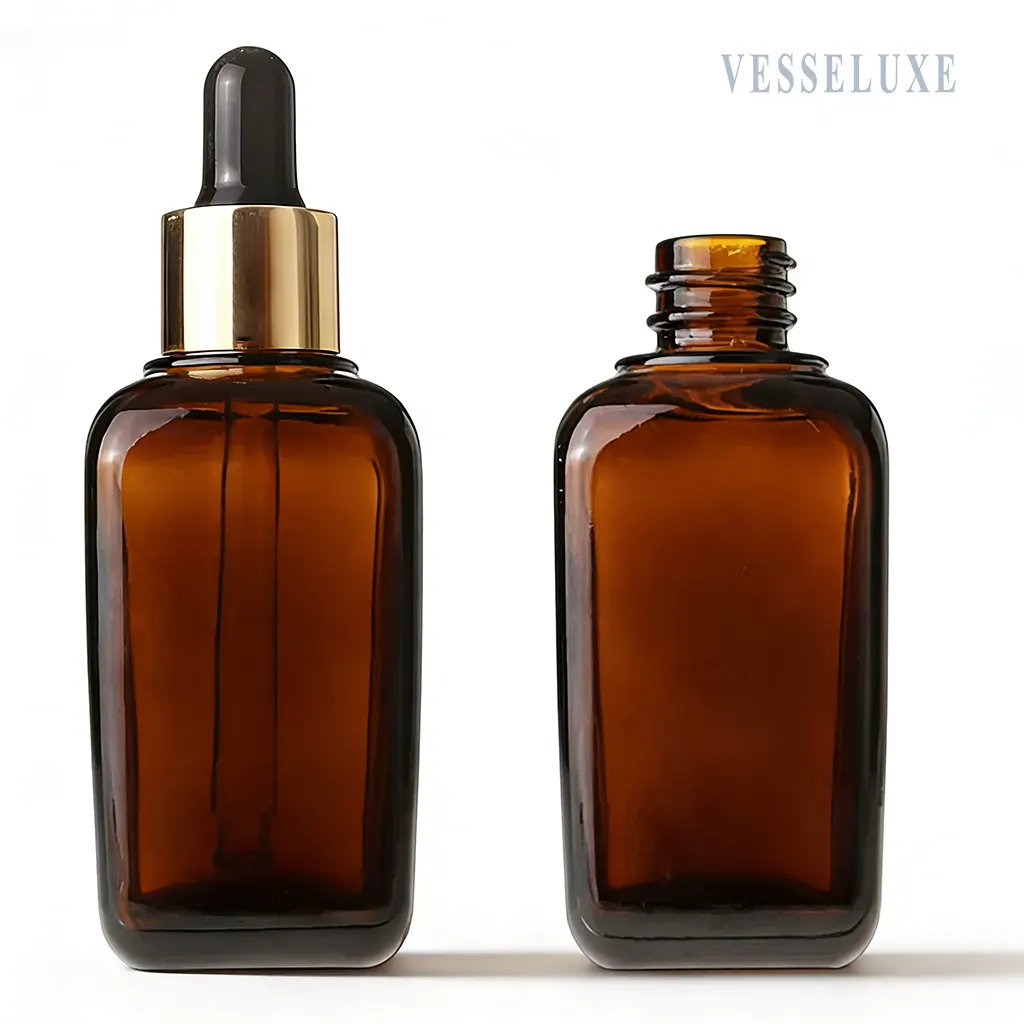 Flacons en verre ambré Vesseluxe avec compte-gouttes