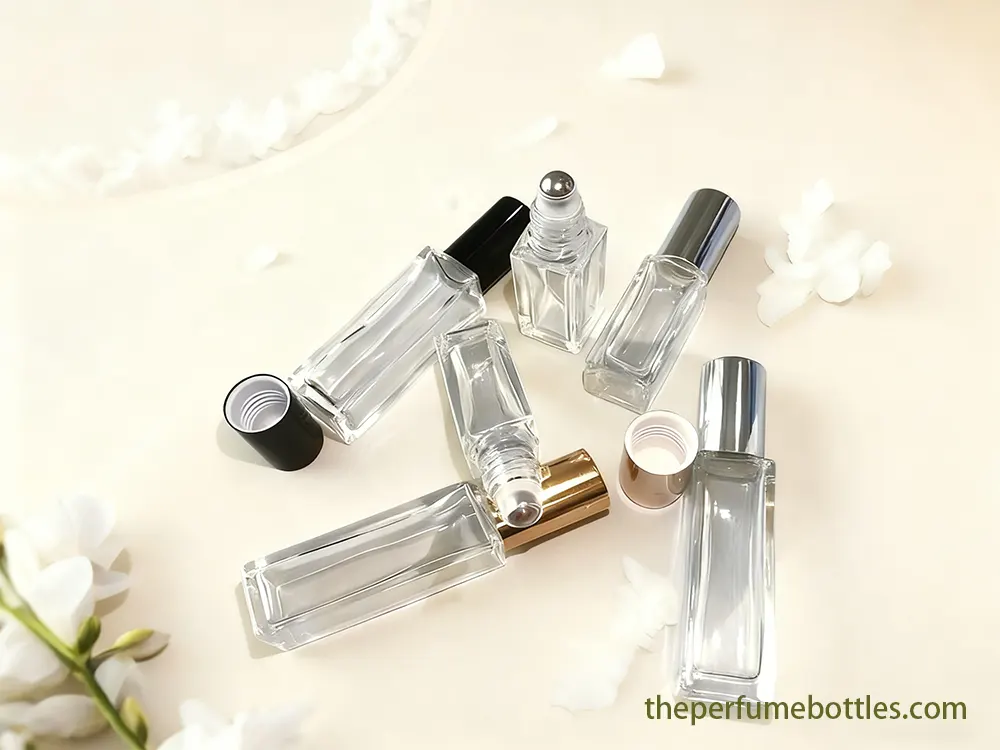 clear glass roll on bottles