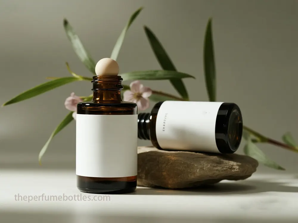 small glass roll on bottles