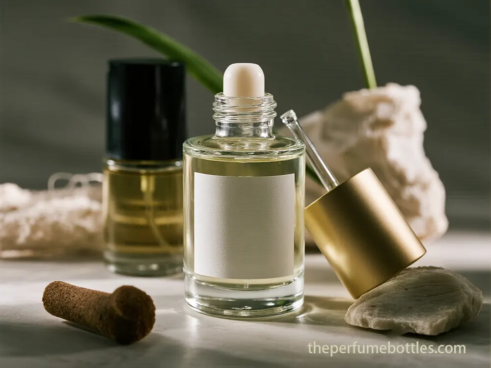 small glass roll on bottles