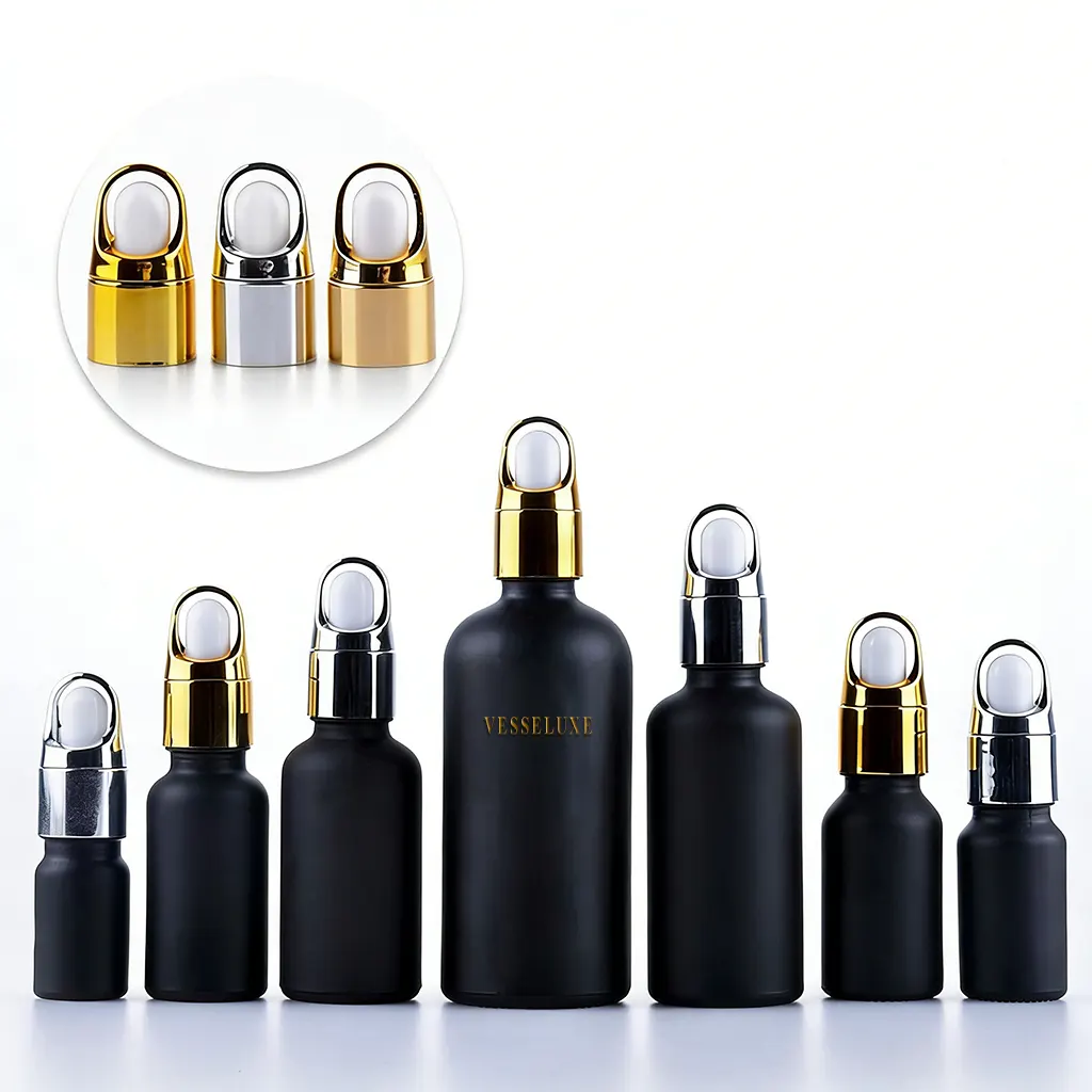 black glass bottles with dropper